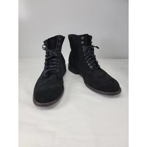 Urbano Mens Black Suede Boots, Sz 9.5